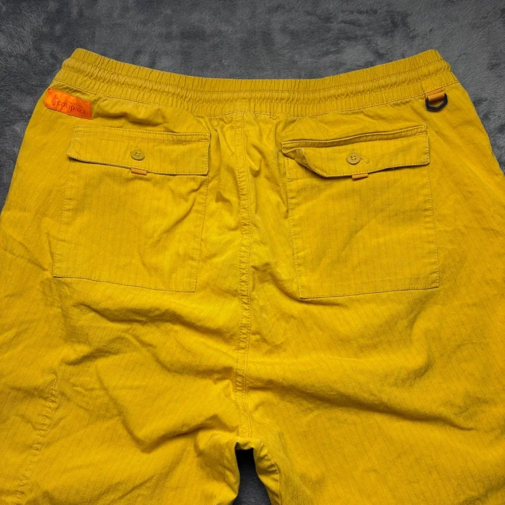 Cotopaxi Pants Mens L Mustard Yellow Ripstop Elastic Waist Drawstring Outdoor